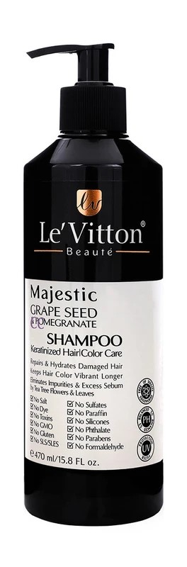 شامپو لویتون مدل CC SHAMPOO حاوی روغن دانه انار و انگور 470 ml