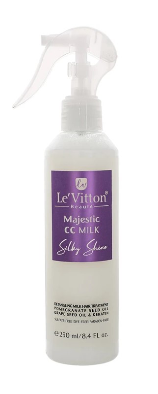 محلول نرم کننده مو حاوی روغن هسته انار و هسته انگور مدل Majestic CC MILK لویتون