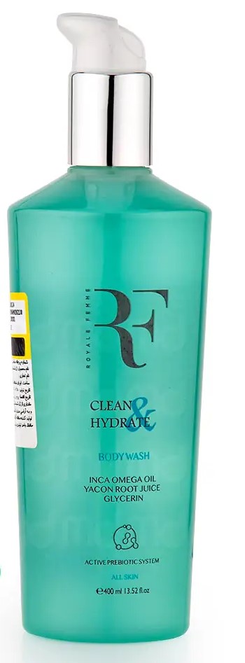 ژل شستشو بدن روزانه هیدراته انواع پوست آر اف rf clean hydrate all skin body wash