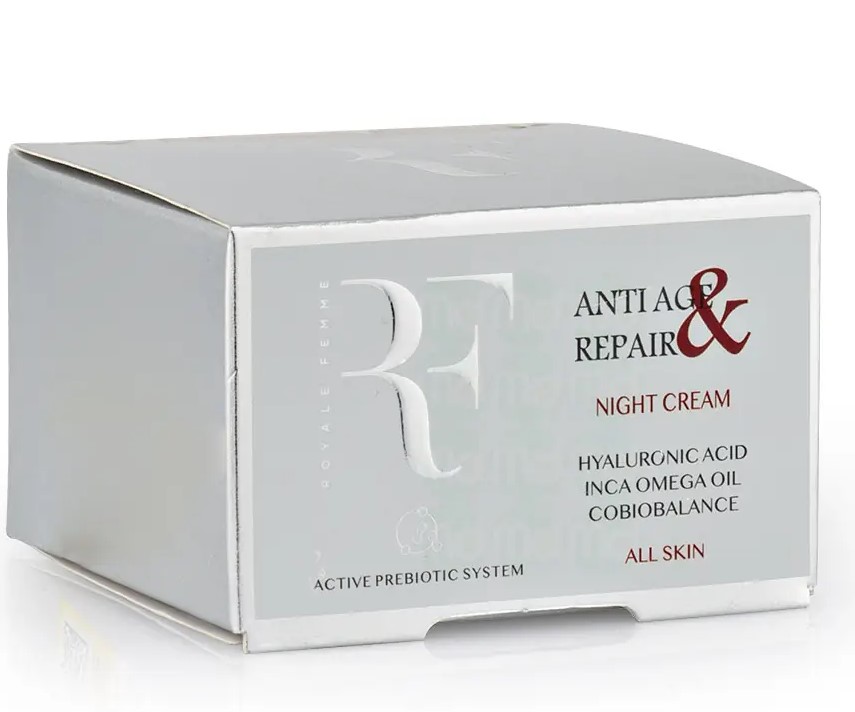 کرم شب ضد چروک و بازسازی کننده صورت آر اف rf anti age and repair night cream