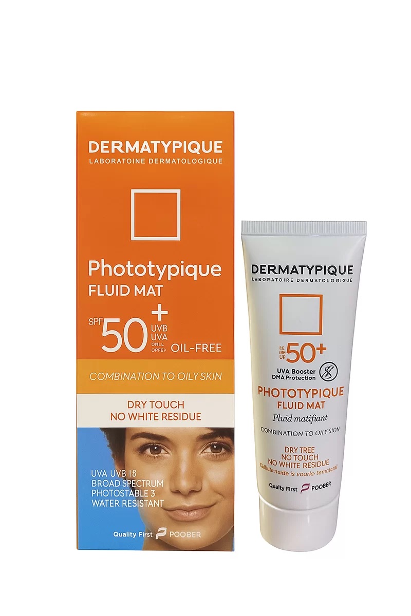 فلویید ضد آفتاب بی رنگ پوست چرب spf50 درماتیپیک